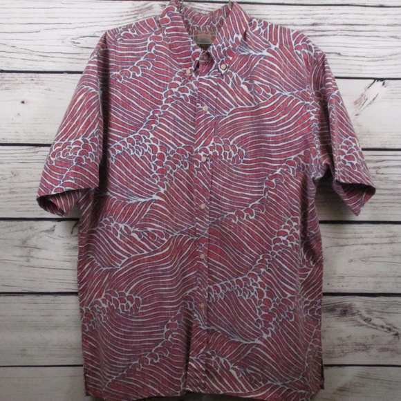 reyn spooner Other - Vtg Reyn Spooner XL L Short Sleeve Shirt Wave Red